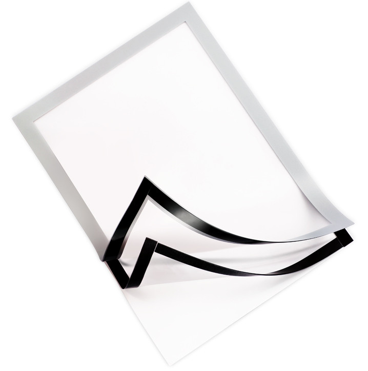 Magnetrahmen, gerundete Ecken, Nicht permanent selbstklebend oberflächenunabhängig silver A3 (1 Stück)