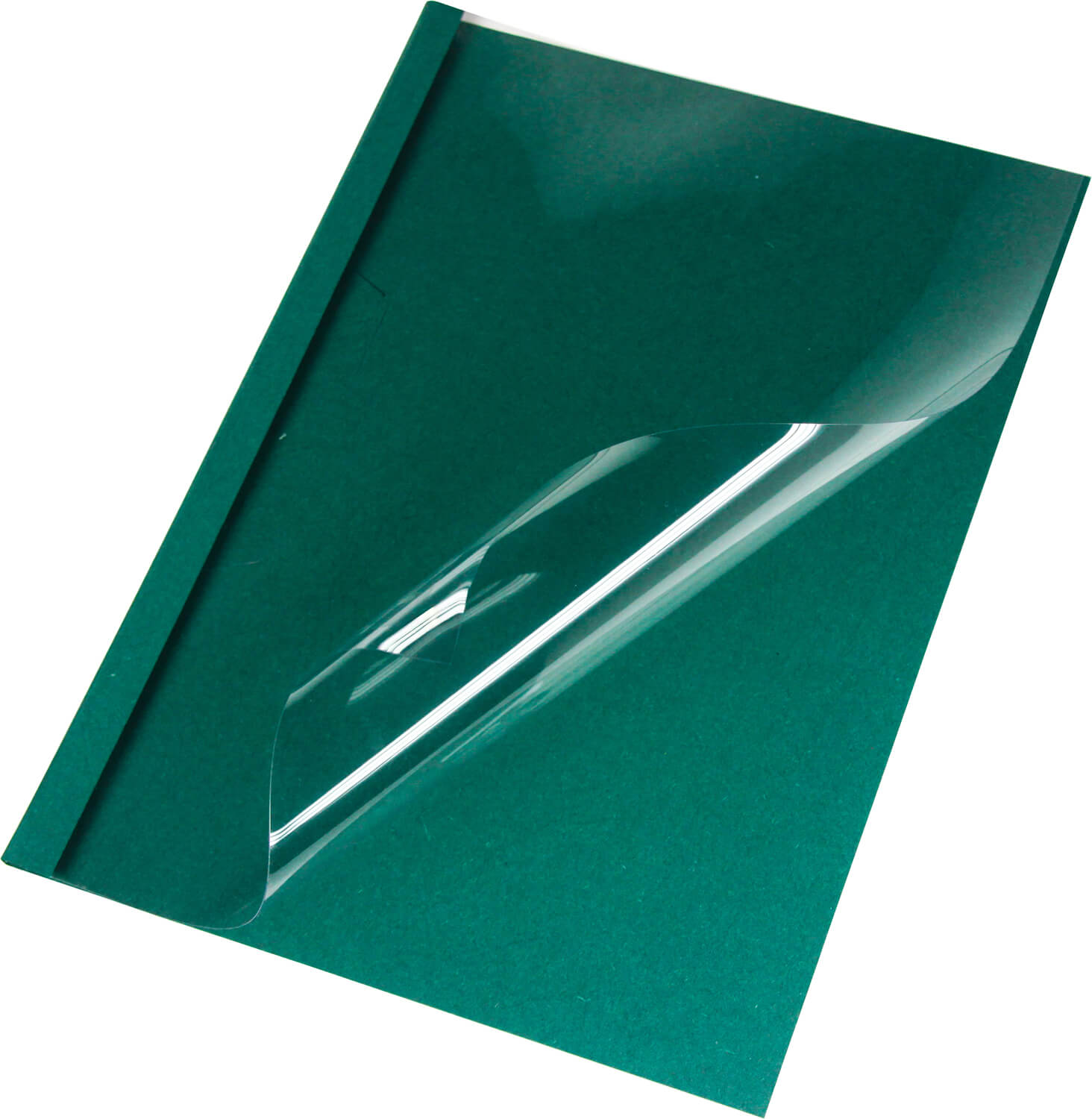 Klarsicht-Thermobindemappen A4 Lederstruktur grün 6 mm | Bestnr. LMG-BMDLM-GR-R6