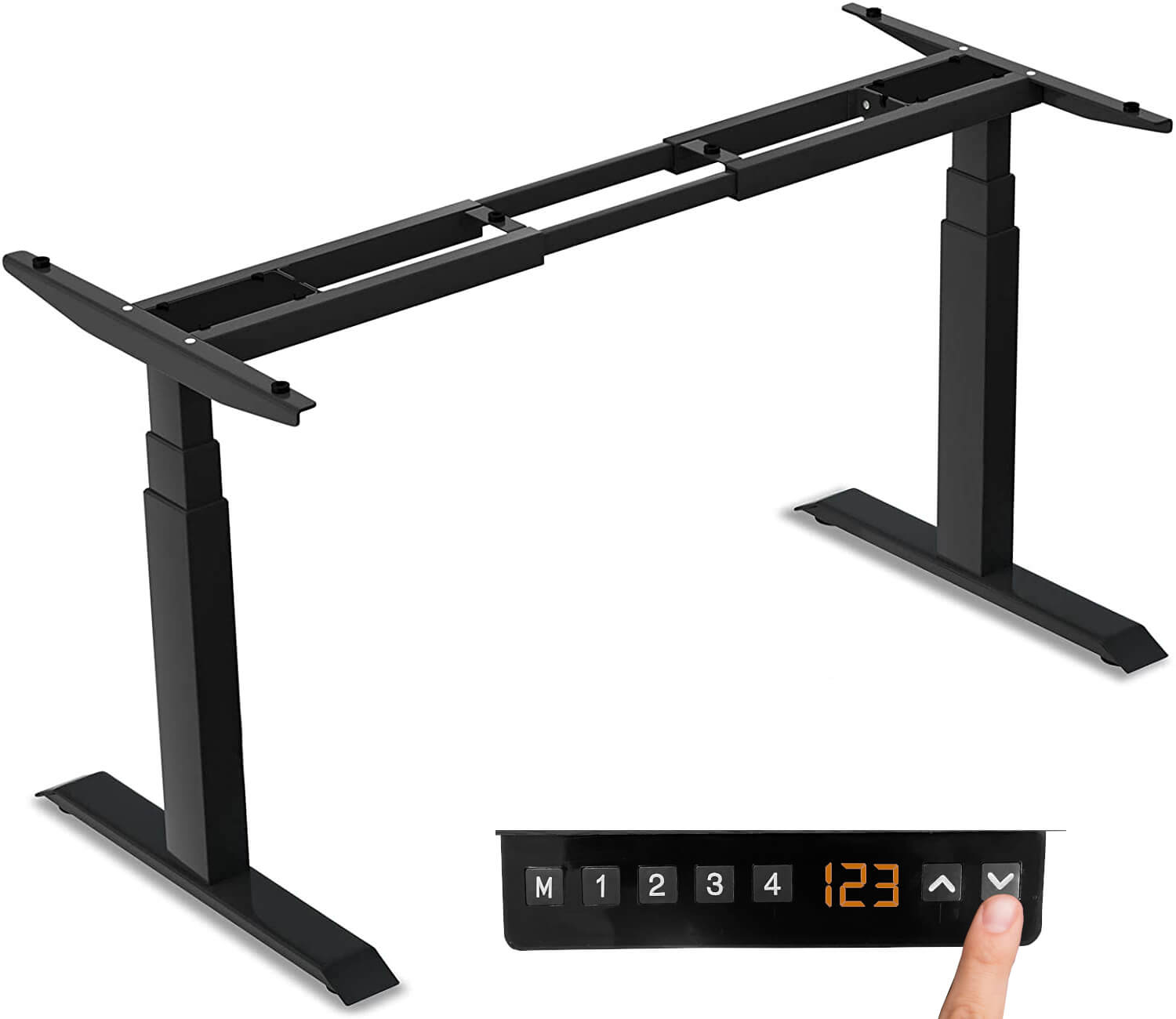 Höhenverstellb. Tischgestell L130-160cm H61-125cm schwarz | Bestnr. FYED-SW