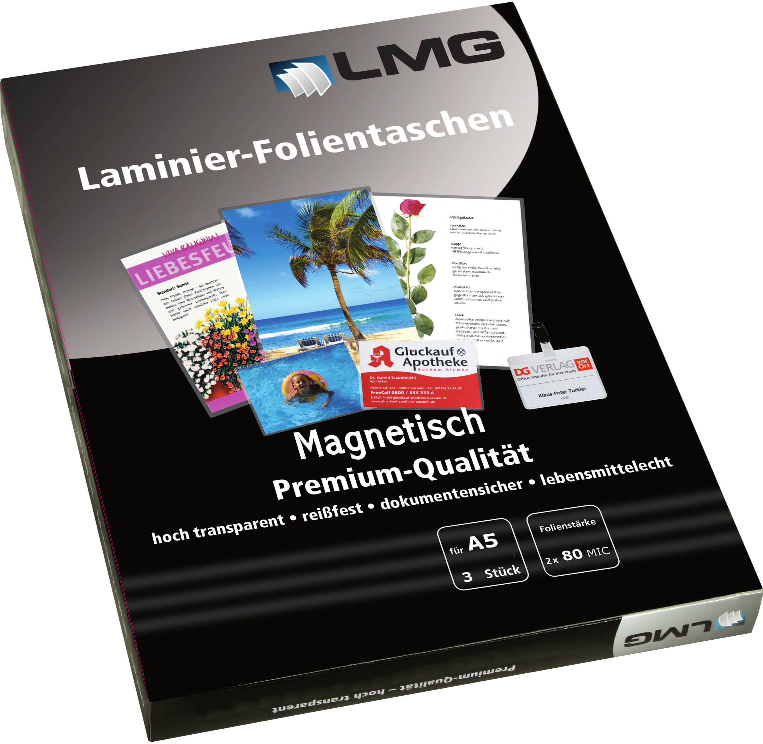 Laminierfolien A5 (154 x 216 mm) 80 mic, Magnetic Pouches | Bestnr. LMGA5-80-MP